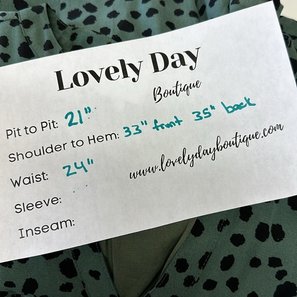 Olive Green Leopard Print Babydoll Dress - Picture 7 of 7